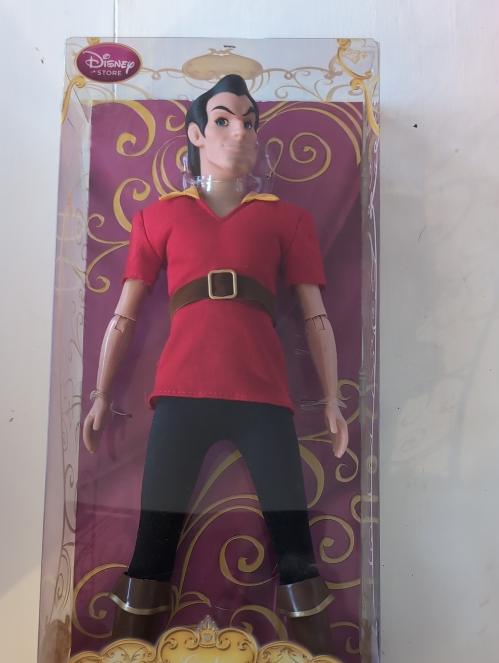 Disney Store Gaston Doll - Red Tunic, Black Pants